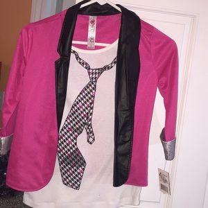 Brand New pink blazer with white shirt.